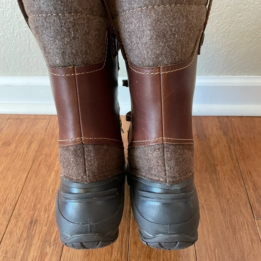 The North Face Brown & Gray Insulated Winter Rain Boots size 7